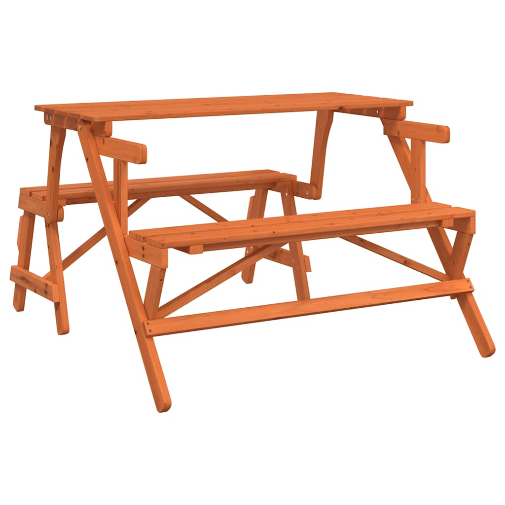 Picknicktafel met banken 2-in-1 ombouwbaar massief vurenhout is nu te koop bij PeponiXL, paradijselijk wonen!