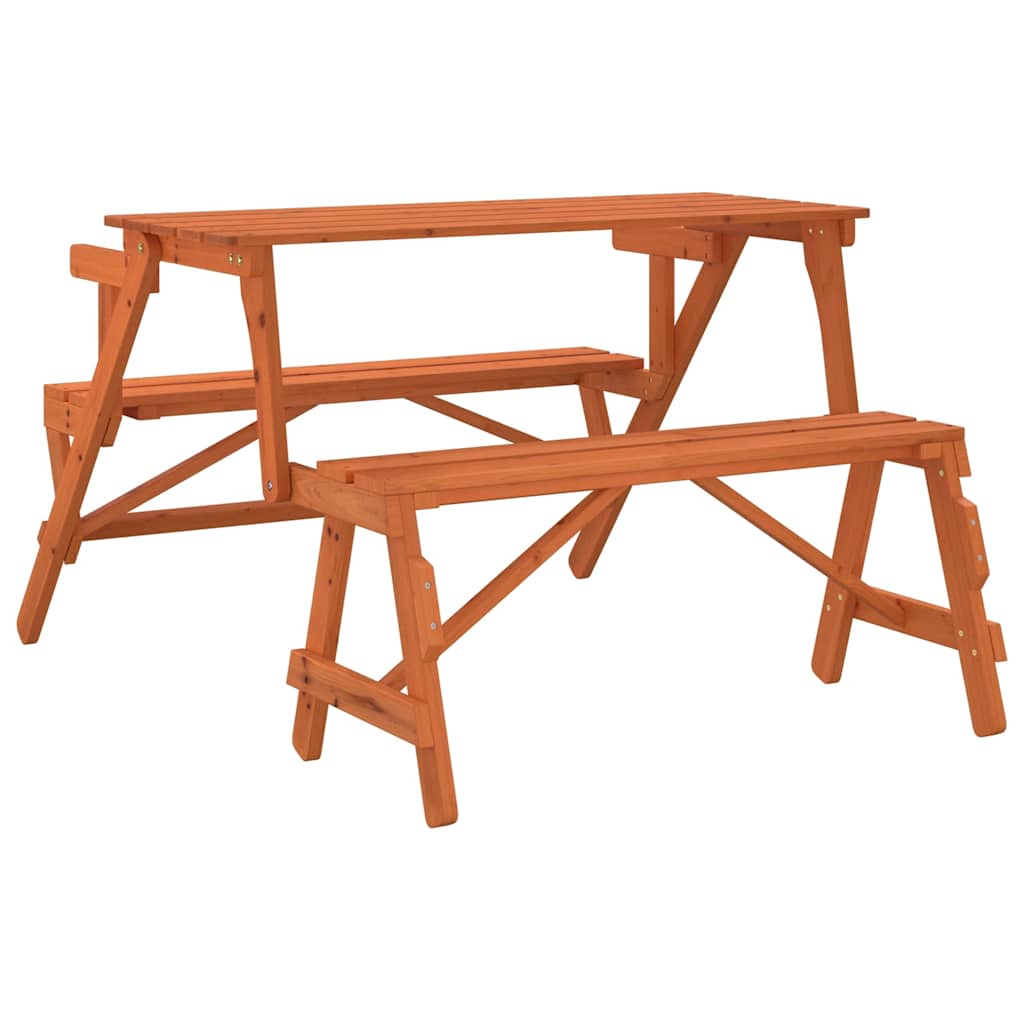 Picknicktafel met banken 2-in-1 ombouwbaar massief vurenhout is nu te koop bij PeponiXL, paradijselijk wonen!