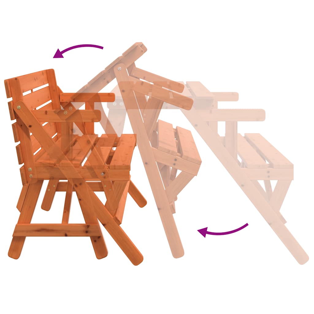 Picknicktafel met banken 2-in-1 ombouwbaar massief vurenhout is nu te koop bij PeponiXL, paradijselijk wonen!