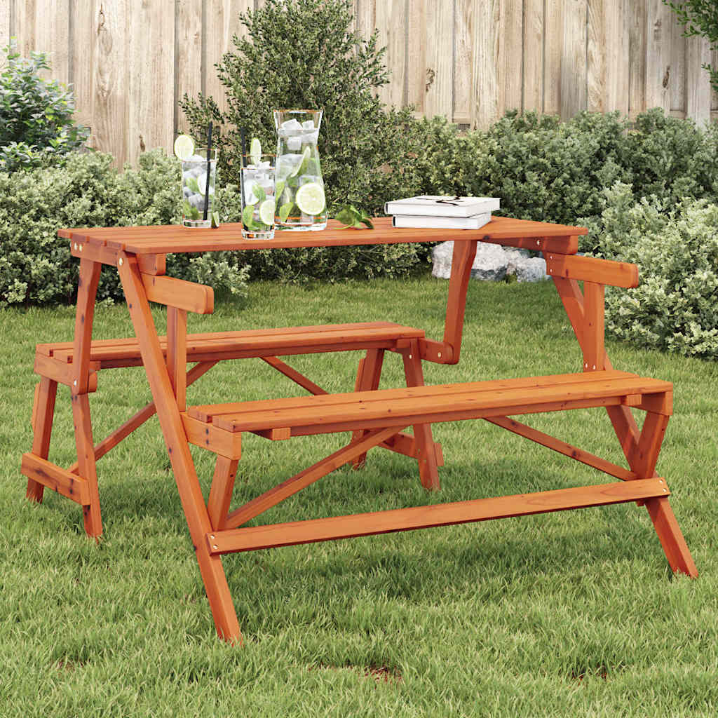 Picknicktafel met banken 2-in-1 ombouwbaar massief vurenhout is nu te koop bij PeponiXL, paradijselijk wonen!