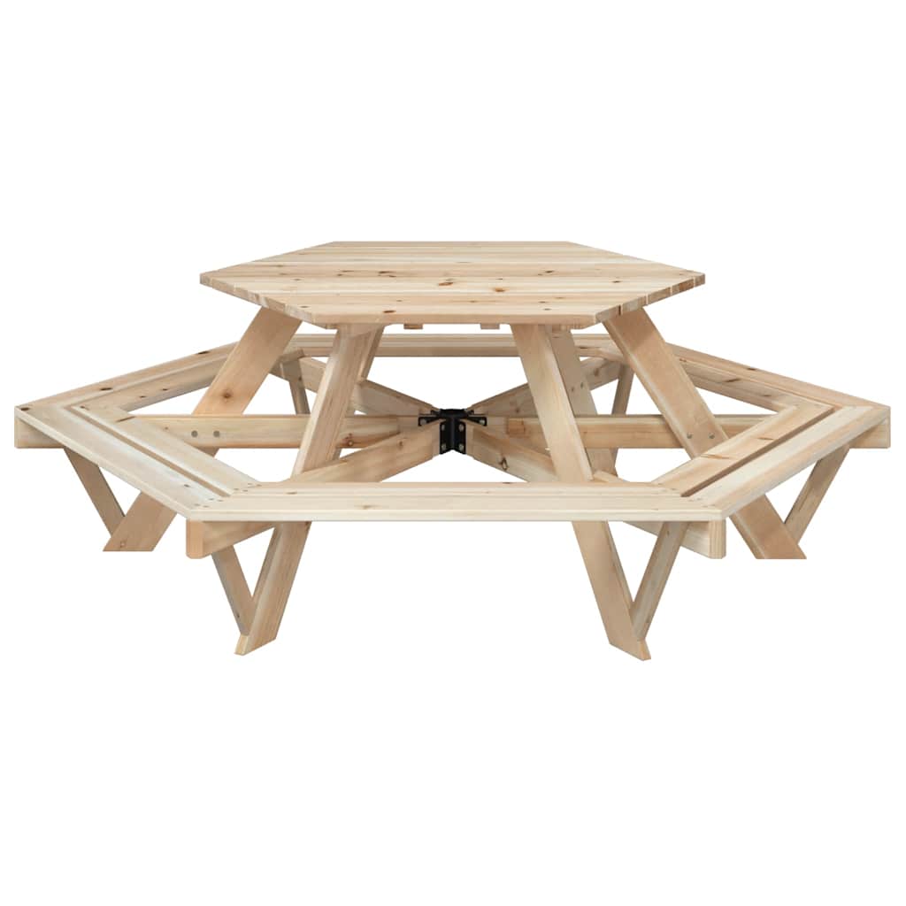 Picknicktafel voor 6 kinderen met banken zeshoekig vurenhout is nu te koop bij PeponiXL, paradijselijk wonen!