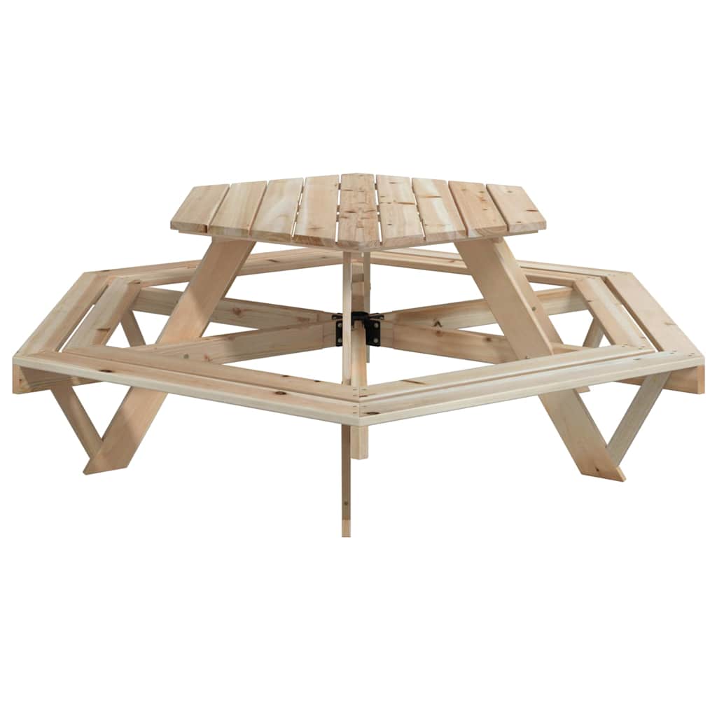 Picknicktafel voor 6 kinderen met banken zeshoekig vurenhout is nu te koop bij PeponiXL, paradijselijk wonen!