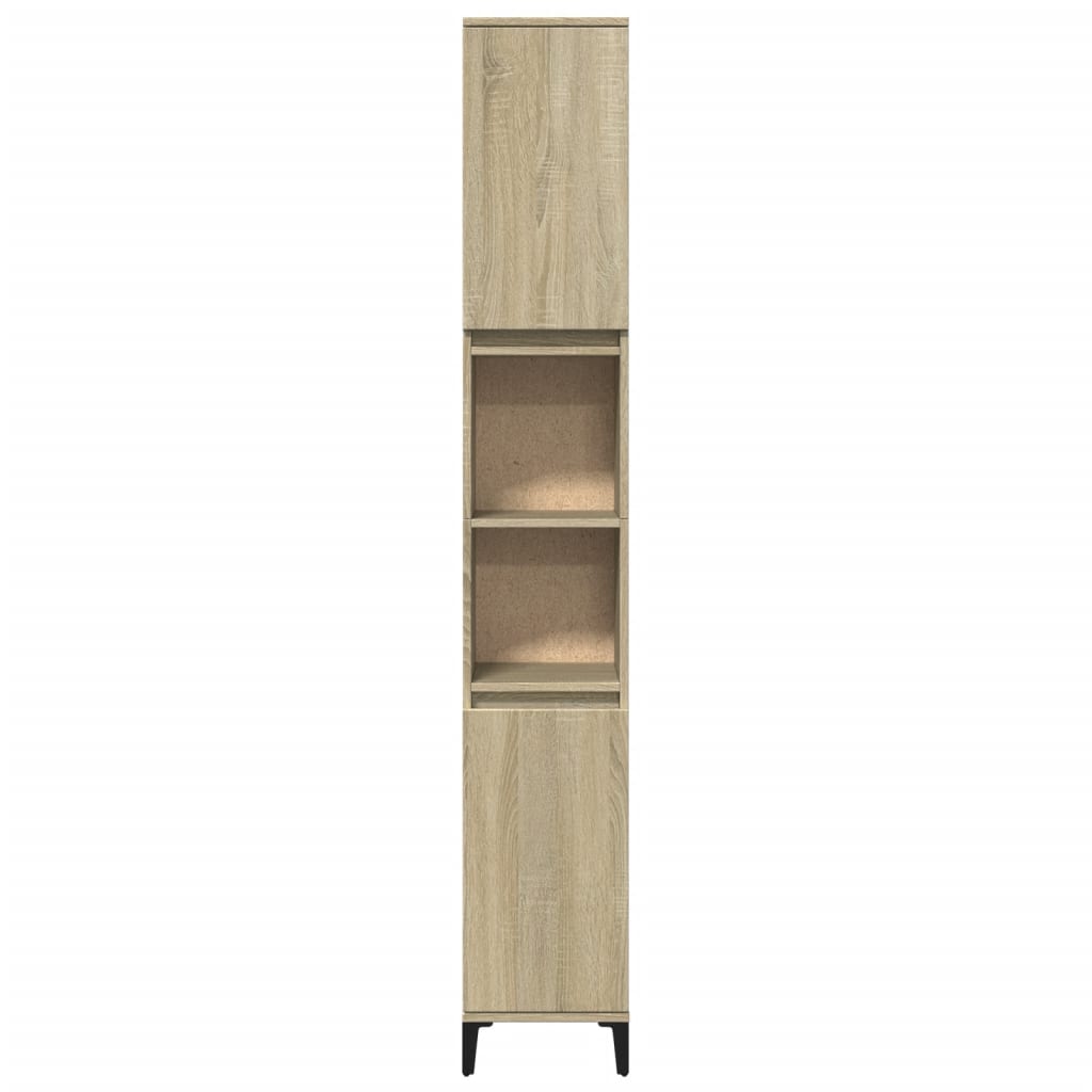 Badkamerkast 30x30x190 cm bewerkt hout sonoma eikenkleurig is nu te koop bij PeponiXL, paradijselijk wonen!