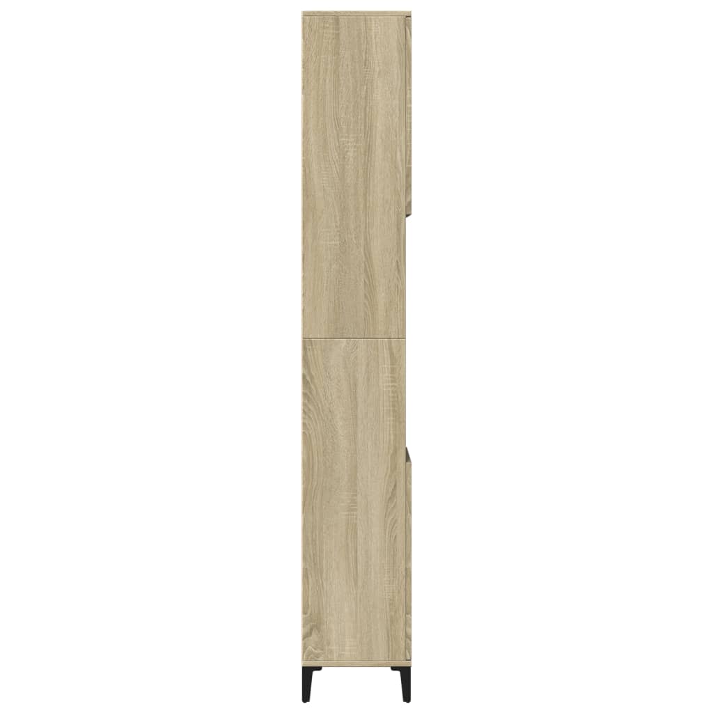 Badkamerkast 30x30x190 cm bewerkt hout sonoma eikenkleurig is nu te koop bij PeponiXL, paradijselijk wonen!
