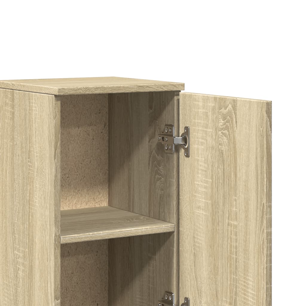 Badkamerkast 30x30x190 cm bewerkt hout sonoma eikenkleurig is nu te koop bij PeponiXL, paradijselijk wonen!