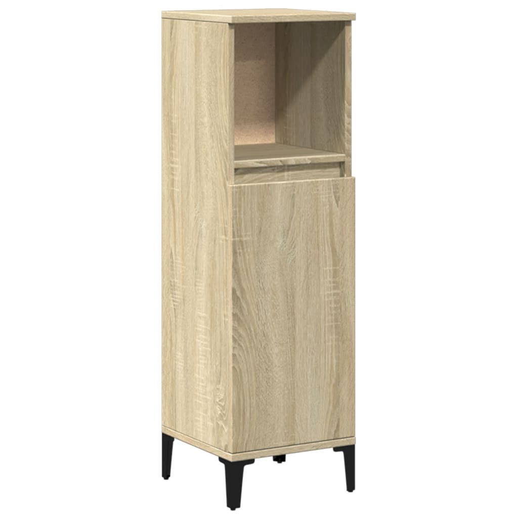 Badkamerkast 30x30x100 cm bewerkt hout sonoma eikenkleurig is nu te koop bij PeponiXL, paradijselijk wonen!