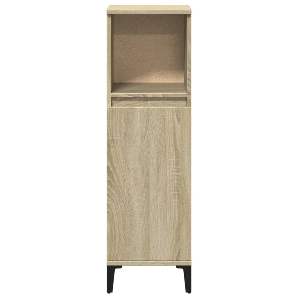 Badkamerkast 30x30x100 cm bewerkt hout sonoma eikenkleurig is nu te koop bij PeponiXL, paradijselijk wonen!