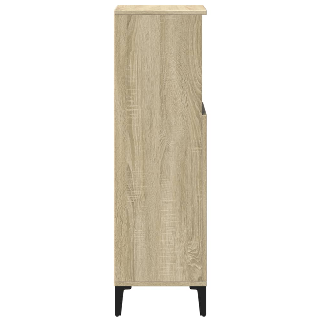 Badkamerkast 30x30x100 cm bewerkt hout sonoma eikenkleurig is nu te koop bij PeponiXL, paradijselijk wonen!