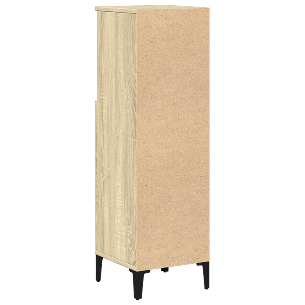 Badkamerkast 30x30x100 cm bewerkt hout sonoma eikenkleurig is nu te koop bij PeponiXL, paradijselijk wonen!