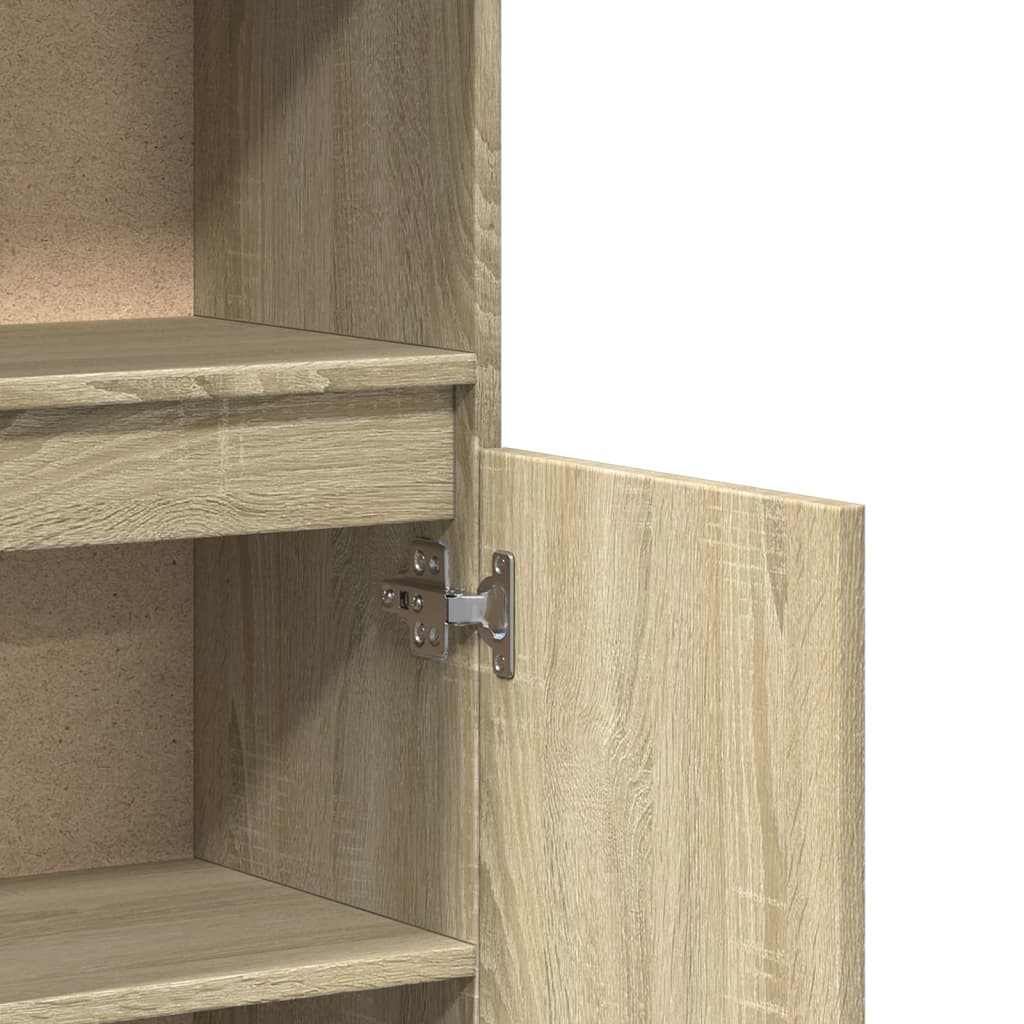 Badkamerkast 30x30x100 cm bewerkt hout sonoma eikenkleurig is nu te koop bij PeponiXL, paradijselijk wonen!