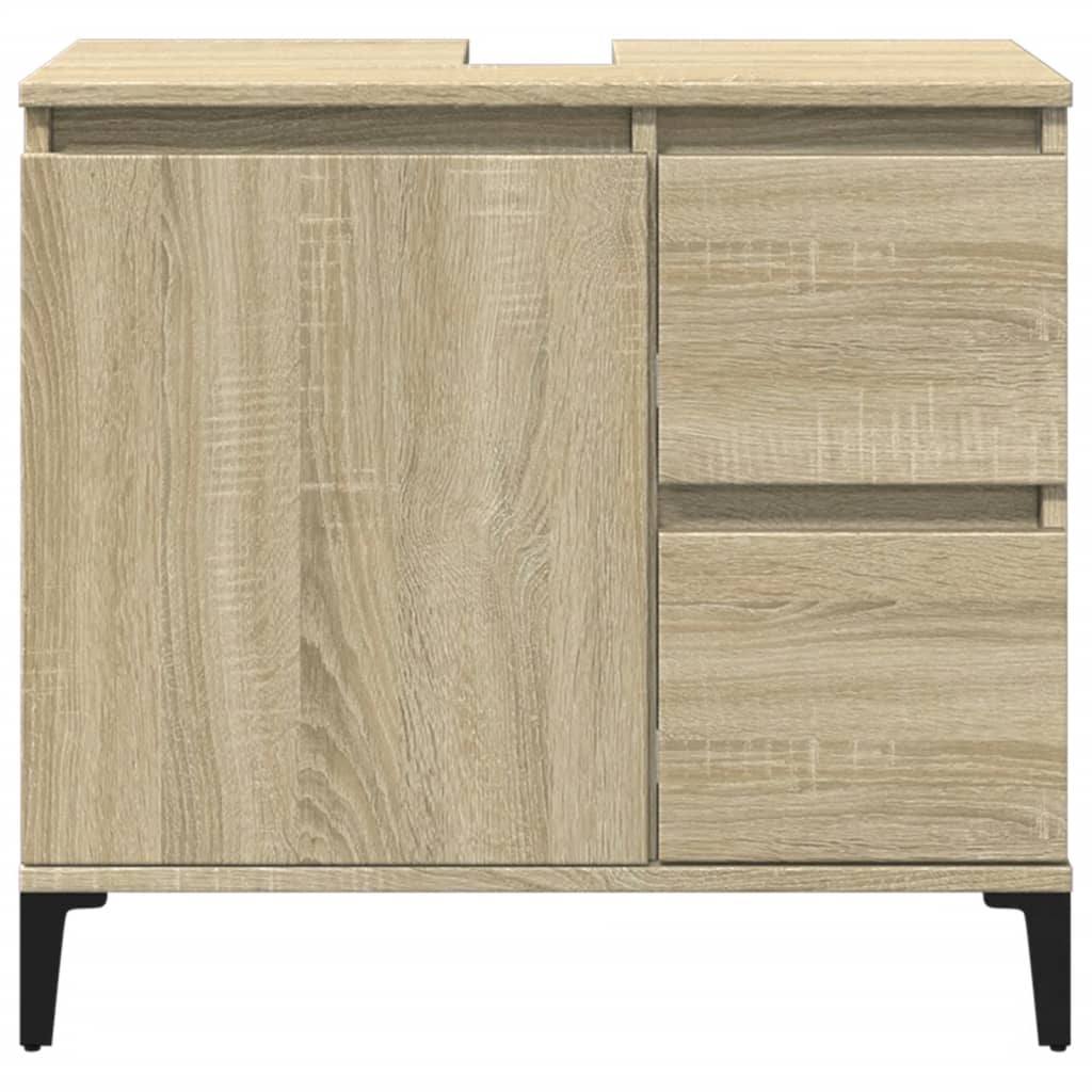 Badkamerkast 65x33x60 cm bewerkt hout sonoma eikenkleurig is nu te koop bij PeponiXL, paradijselijk wonen!