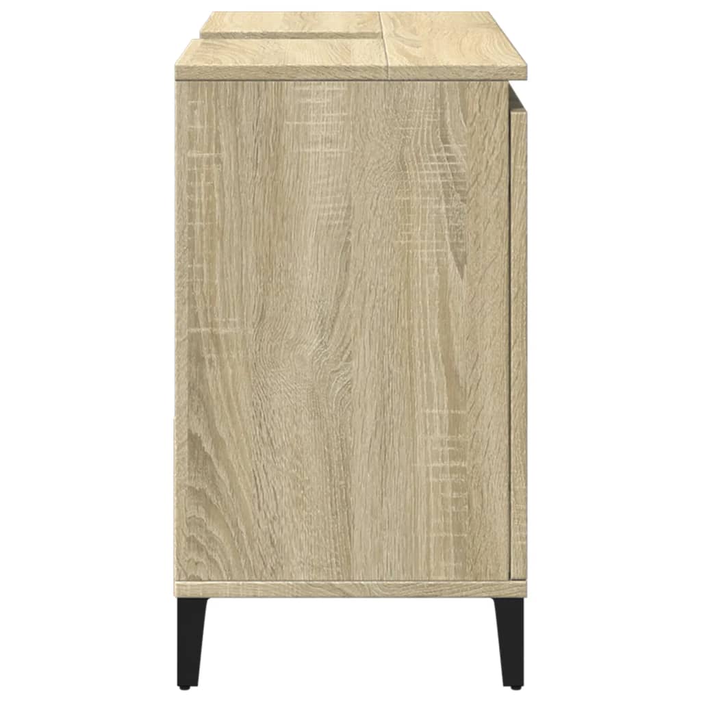 Badkamerkast 65x33x60 cm bewerkt hout sonoma eikenkleurig is nu te koop bij PeponiXL, paradijselijk wonen!