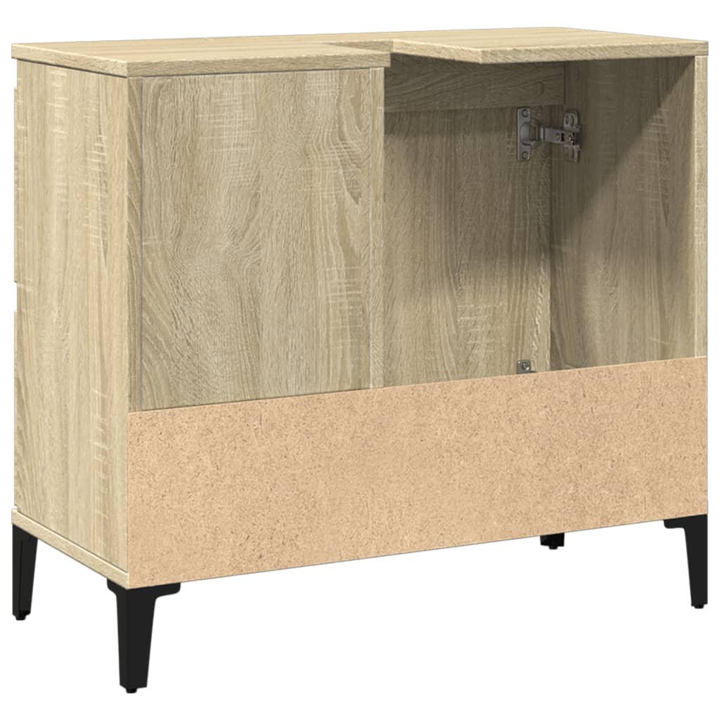 Badkamerkast 65x33x60 cm bewerkt hout sonoma eikenkleurig is nu te koop bij PeponiXL, paradijselijk wonen!