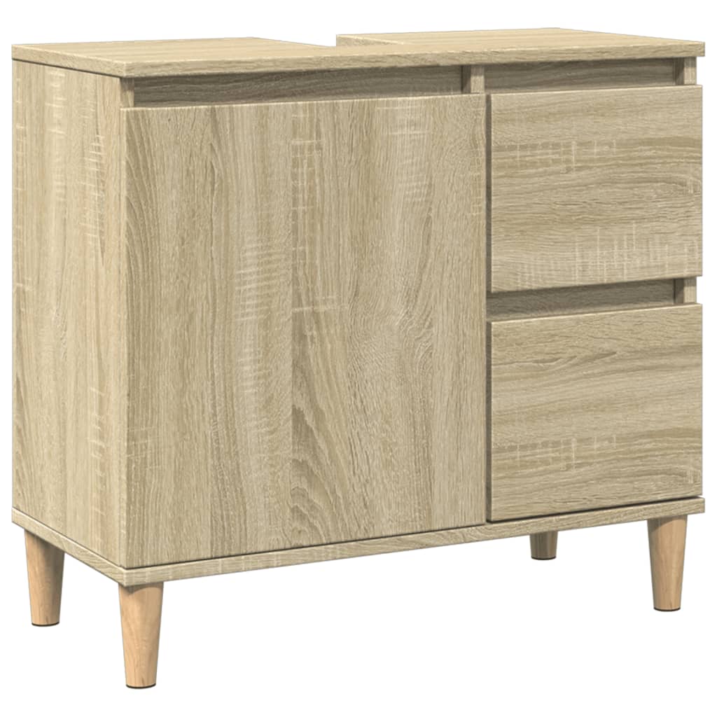 Badkamerkast 65x33x60 cm bewerkt hout sonoma eikenkleurig is nu te koop bij PeponiXL, paradijselijk wonen!