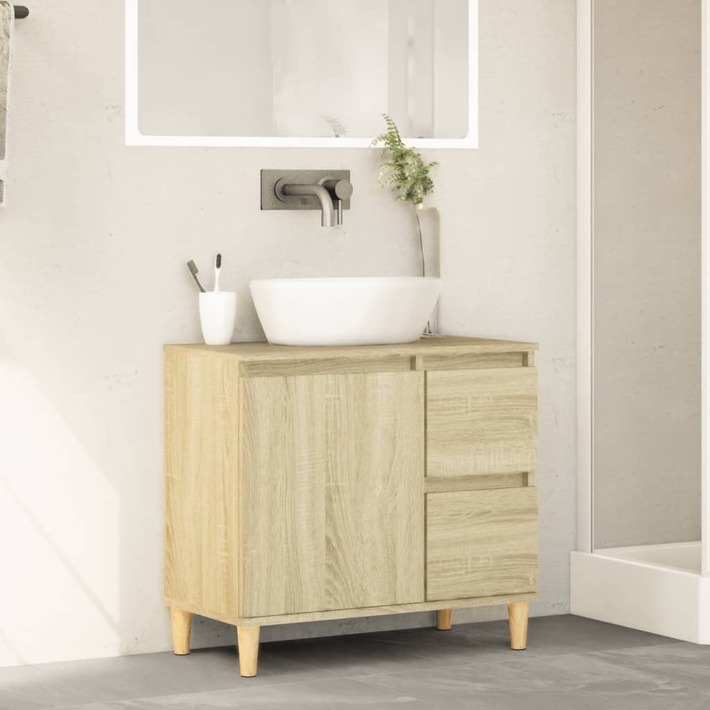 Badkamerkast 65x33x60 cm bewerkt hout sonoma eikenkleurig is nu te koop bij PeponiXL, paradijselijk wonen!