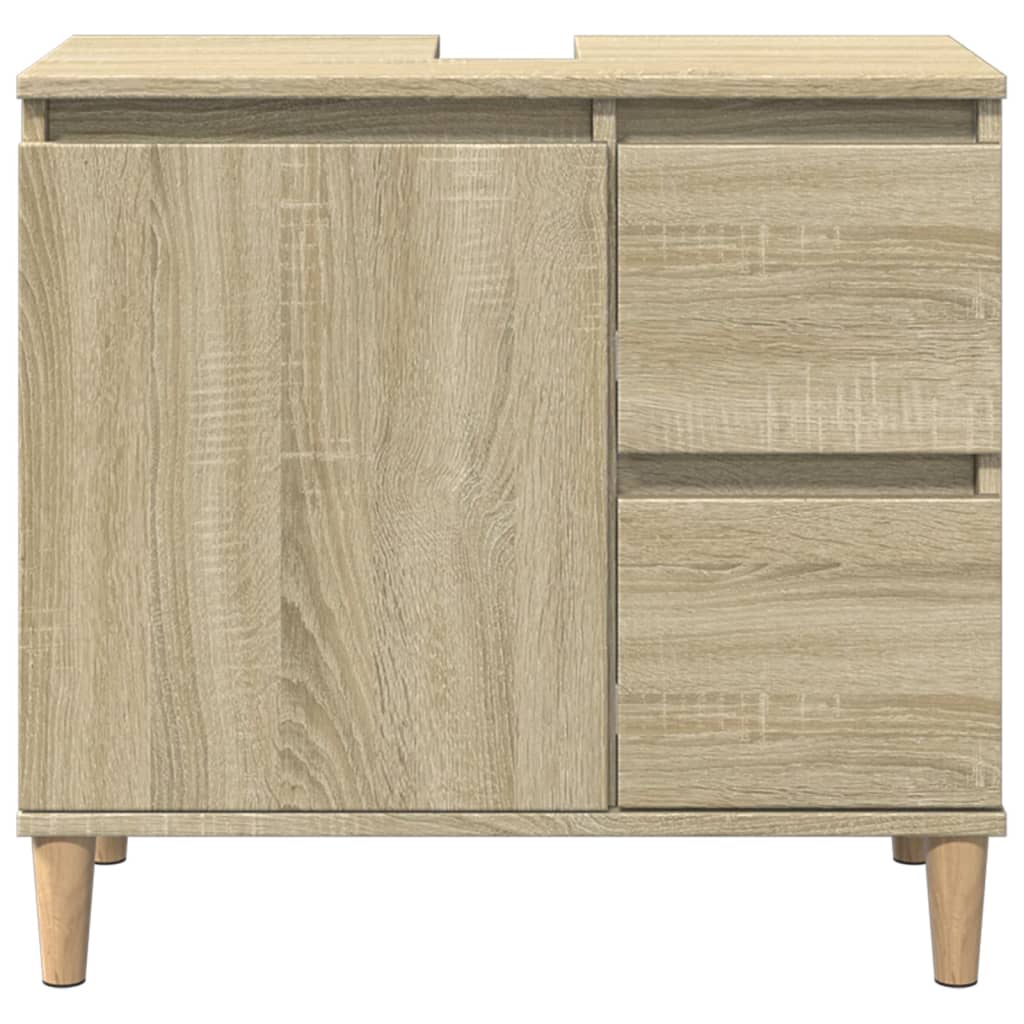 Badkamerkast 65x33x60 cm bewerkt hout sonoma eikenkleurig is nu te koop bij PeponiXL, paradijselijk wonen!