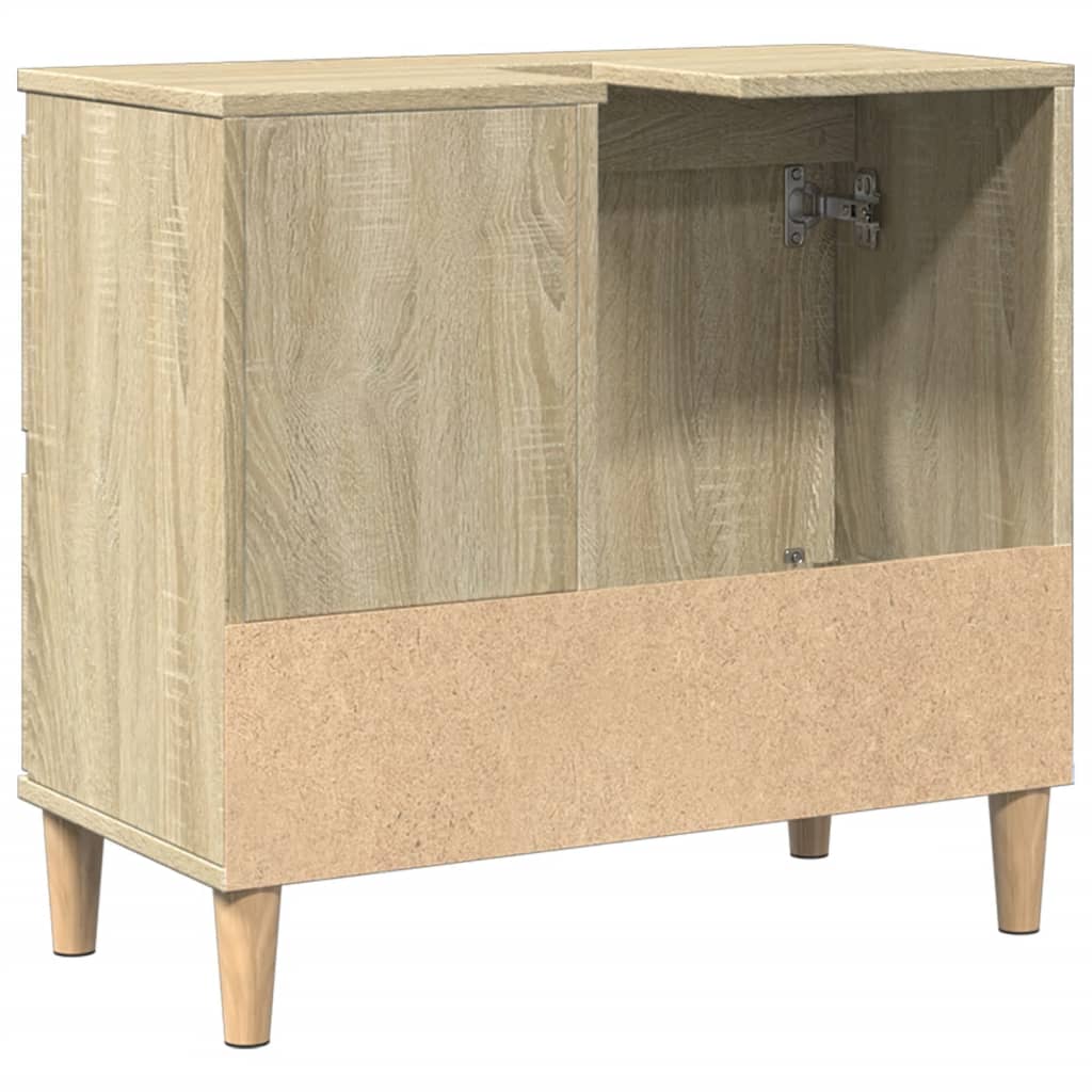 Badkamerkast 65x33x60 cm bewerkt hout sonoma eikenkleurig is nu te koop bij PeponiXL, paradijselijk wonen!