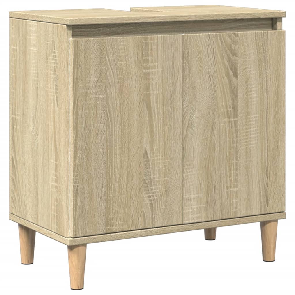 Wastafelkast 58x33x60 cm bewerkt hout sonoma eikenkleurig is nu te koop bij PeponiXL, paradijselijk wonen!