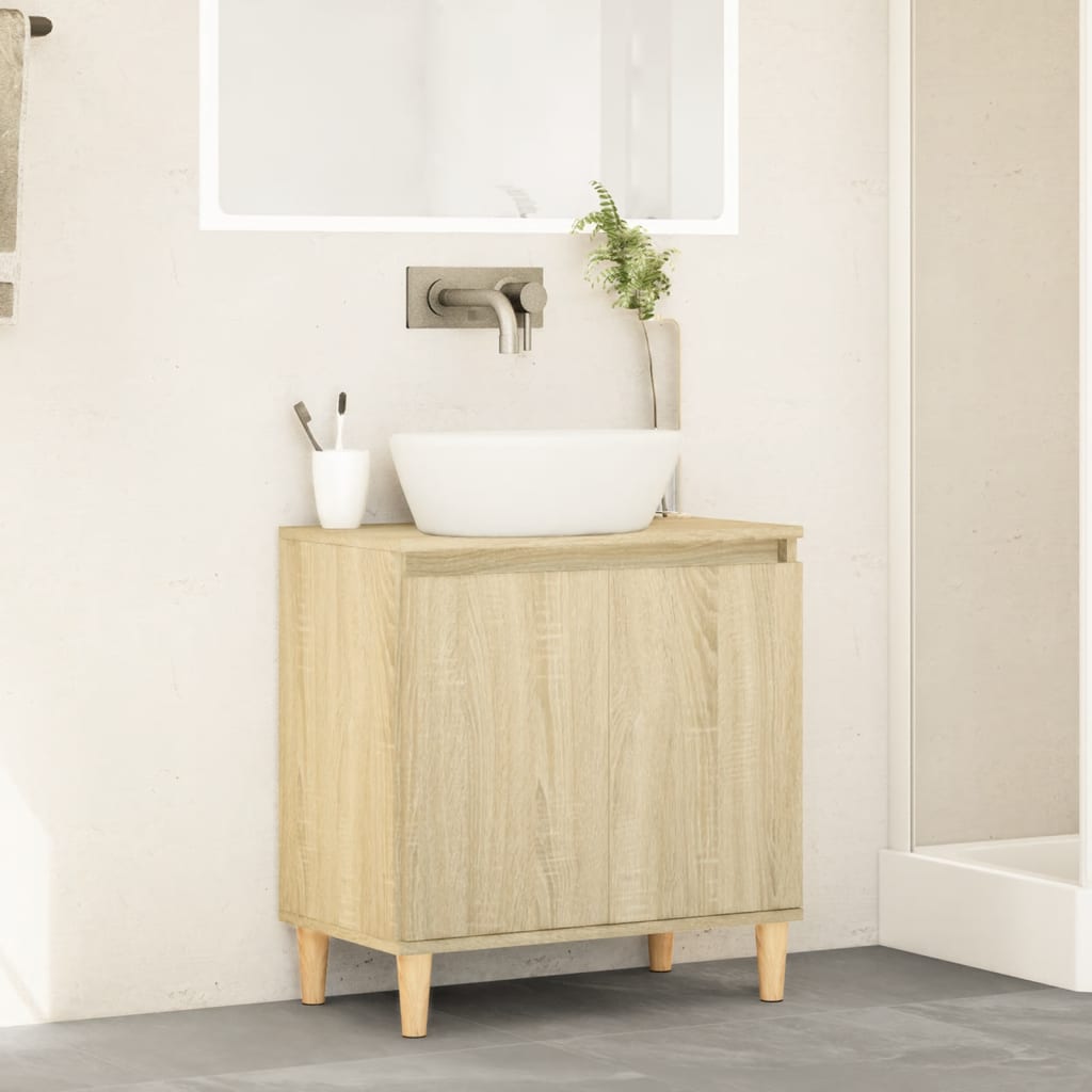 Wastafelkast 58x33x60 cm bewerkt hout sonoma eikenkleurig is nu te koop bij PeponiXL, paradijselijk wonen!