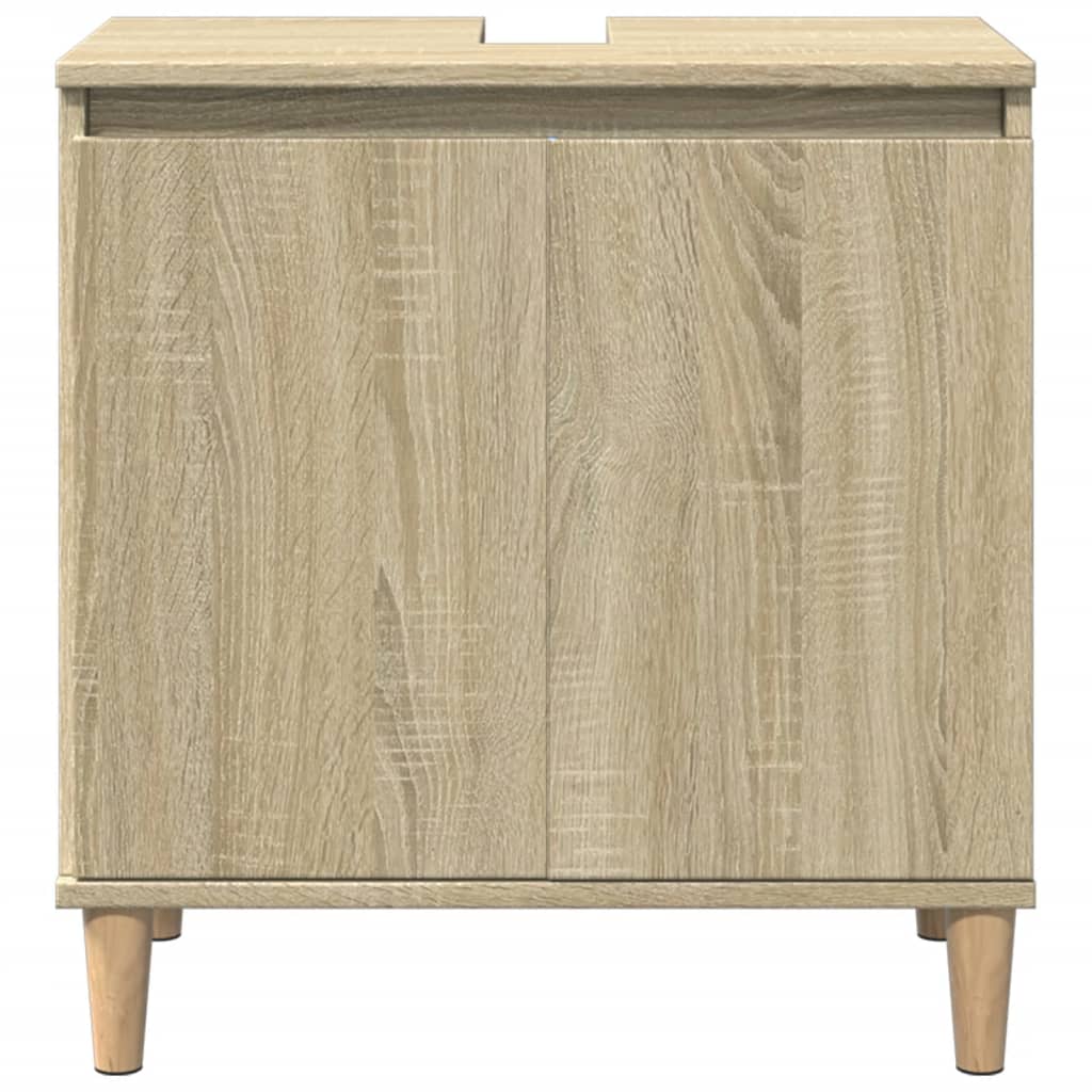 Wastafelkast 58x33x60 cm bewerkt hout sonoma eikenkleurig is nu te koop bij PeponiXL, paradijselijk wonen!