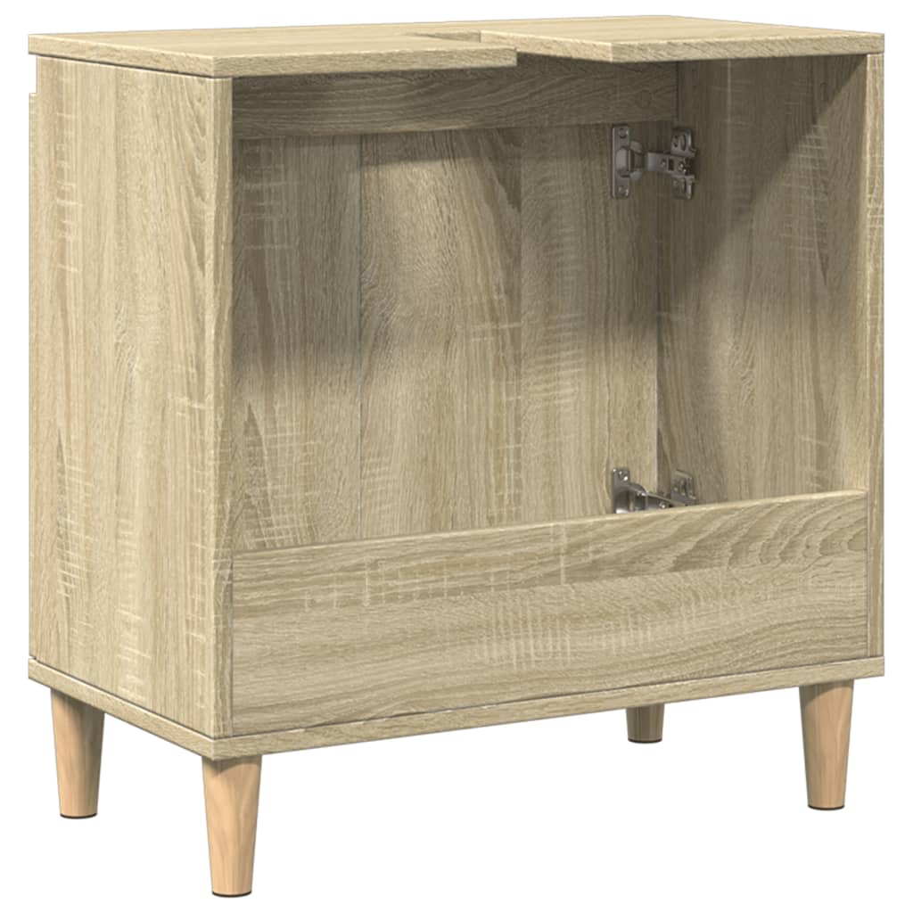 Wastafelkast 58x33x60 cm bewerkt hout sonoma eikenkleurig is nu te koop bij PeponiXL, paradijselijk wonen!