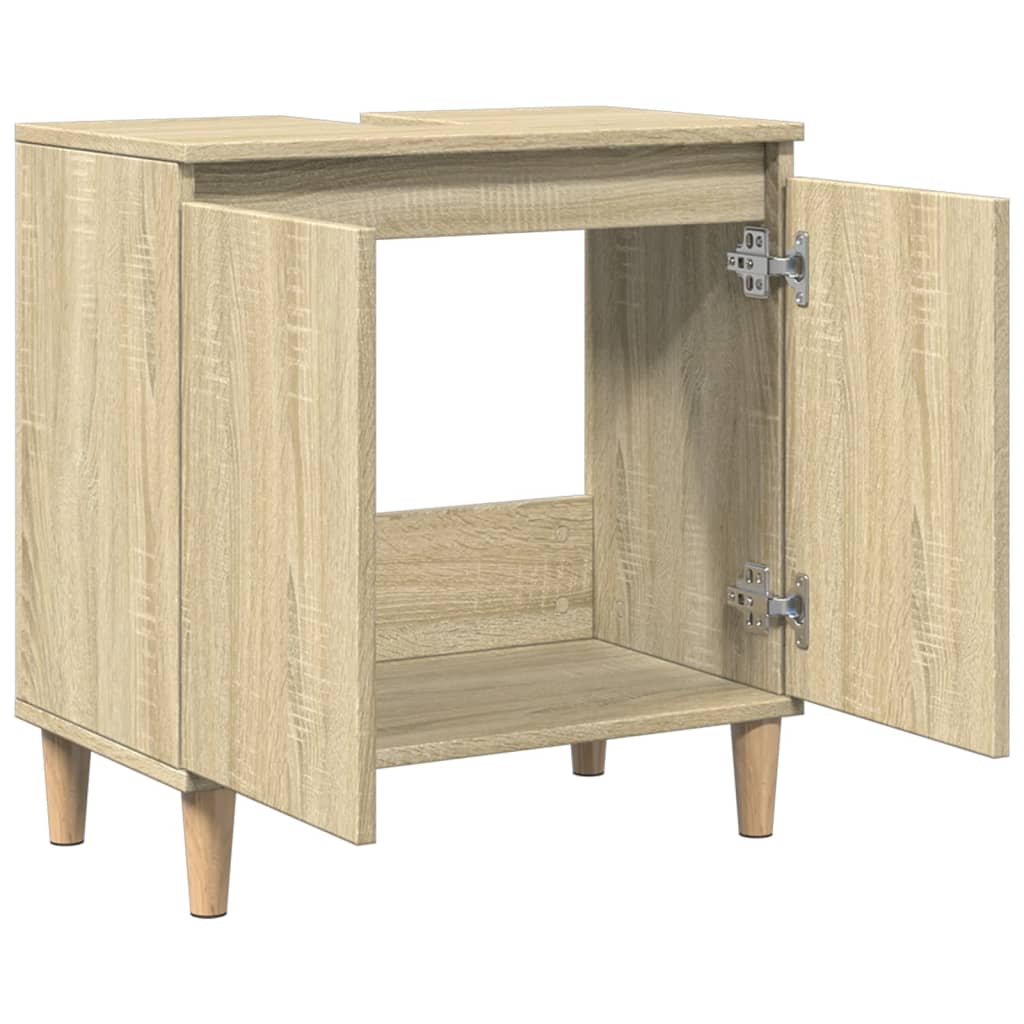 Wastafelkast 58x33x60 cm bewerkt hout sonoma eikenkleurig is nu te koop bij PeponiXL, paradijselijk wonen!
