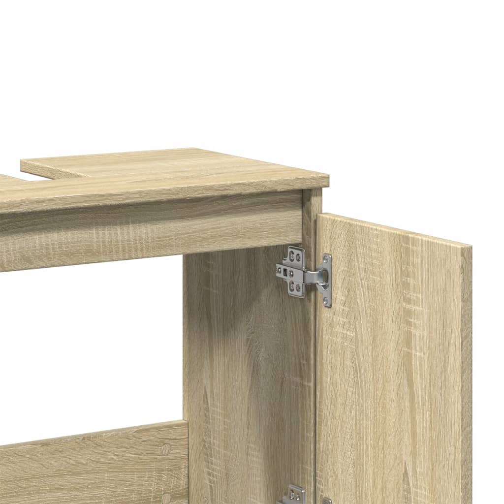 Wastafelkast 58x33x60 cm bewerkt hout sonoma eikenkleurig is nu te koop bij PeponiXL, paradijselijk wonen!