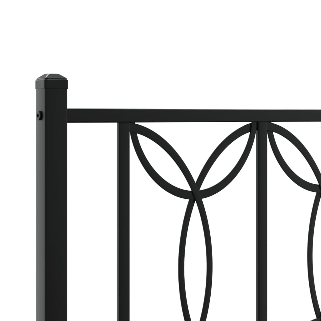 Bedframe met hoofdbord metaal zwart 75x190 cm is nu te koop bij PeponiXL, paradijselijk wonen!