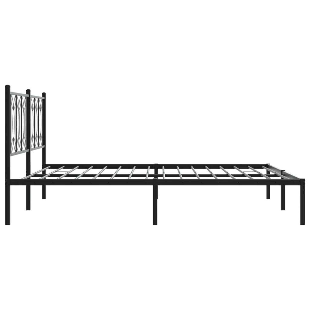 Bedframe met hoofdbord metaal zwart 180x200 cm is nu te koop bij PeponiXL, paradijselijk wonen!