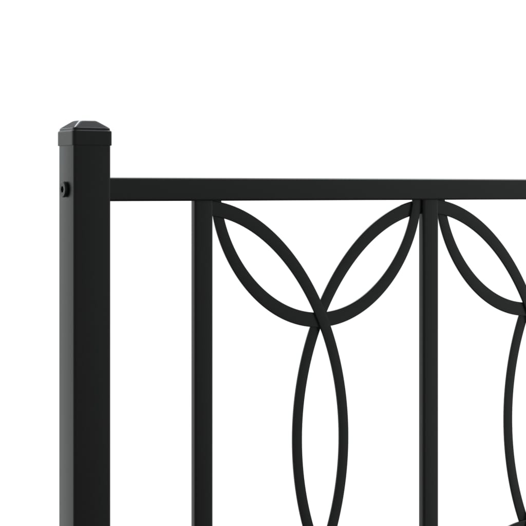 Bedframe met hoofdbord metaal zwart 180x200 cm is nu te koop bij PeponiXL, paradijselijk wonen!
