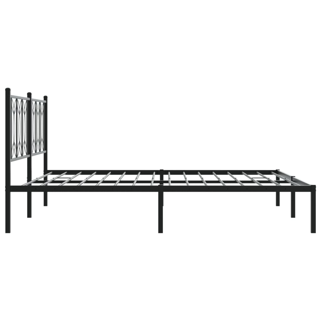 Bedframe met hoofdbord metaal zwart 183x213 cm is nu te koop bij PeponiXL, paradijselijk wonen!