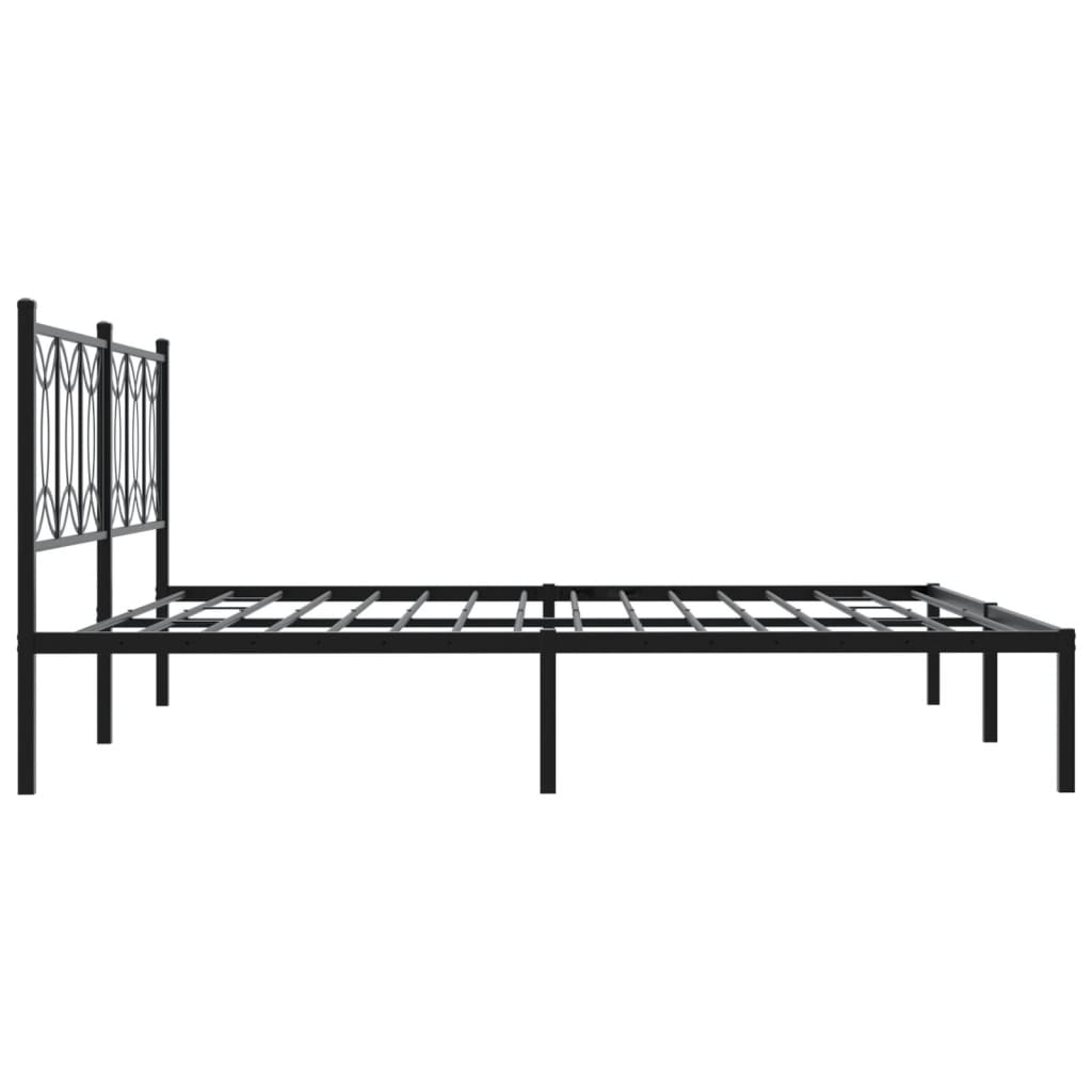 Bedframe met hoofdbord metaal zwart 193x203 cm is nu te koop bij PeponiXL, paradijselijk wonen!