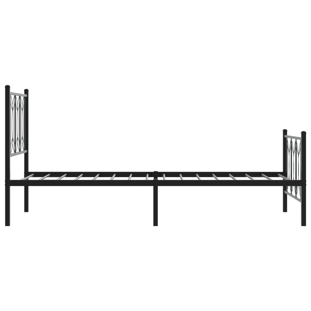 Bedframe met hoofd- en voeteneinde metaal zwart 75x190 cm is nu te koop bij PeponiXL, paradijselijk wonen!