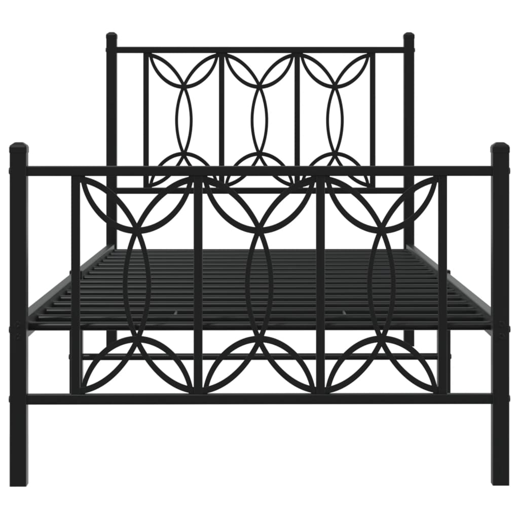Bedframe met hoofd- en voeteneinde metaal zwart 90x200 cm is nu te koop bij PeponiXL, paradijselijk wonen!
