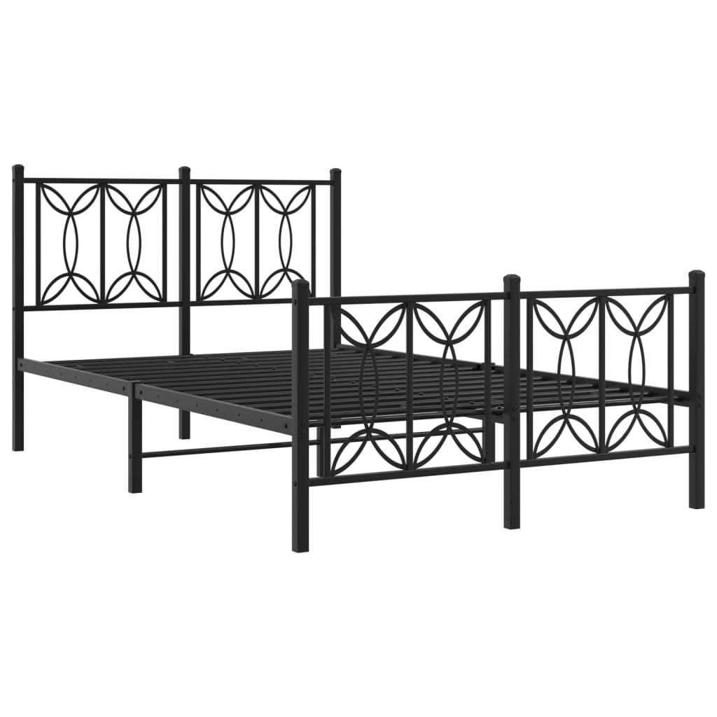 Bedframe met hoofd- en voeteneinde metaal zwart 120x190 cm is nu te koop bij PeponiXL, paradijselijk wonen!