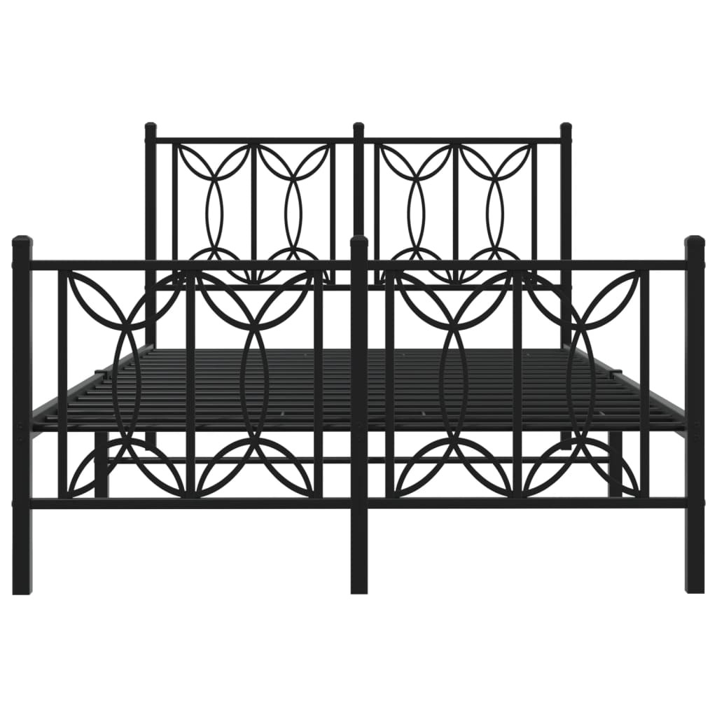 Bedframe met hoofd- en voeteneinde metaal zwart 120x190 cm is nu te koop bij PeponiXL, paradijselijk wonen!