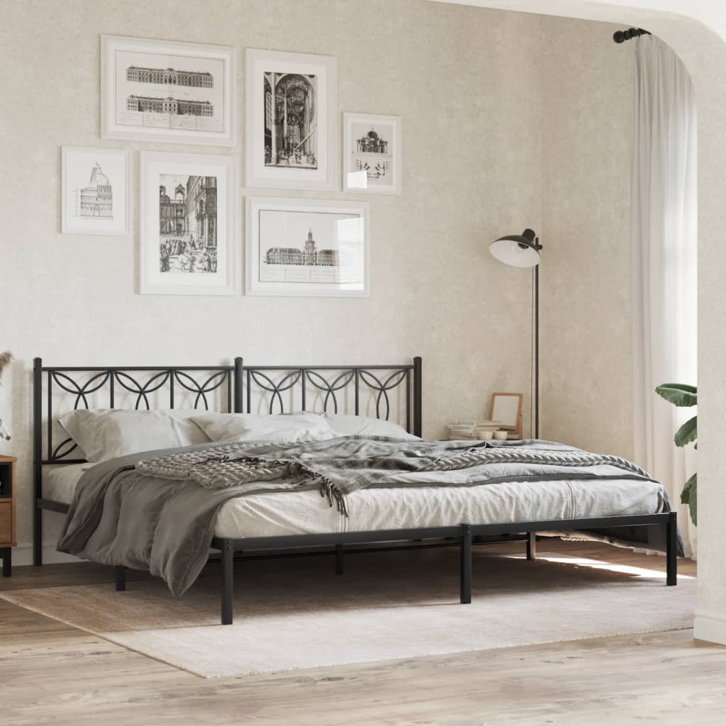 Vervangend hoofdbord 200 cm metaal zwart is nu te koop bij PeponiXL, paradijselijk wonen!