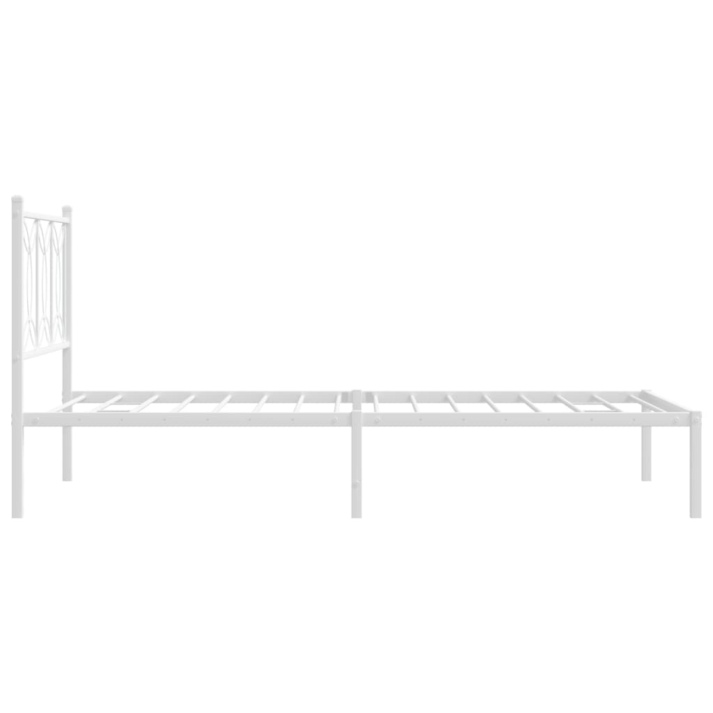 Bedframe met hoofdbord metaal wit 107x203 cm is nu te koop bij PeponiXL, paradijselijk wonen!