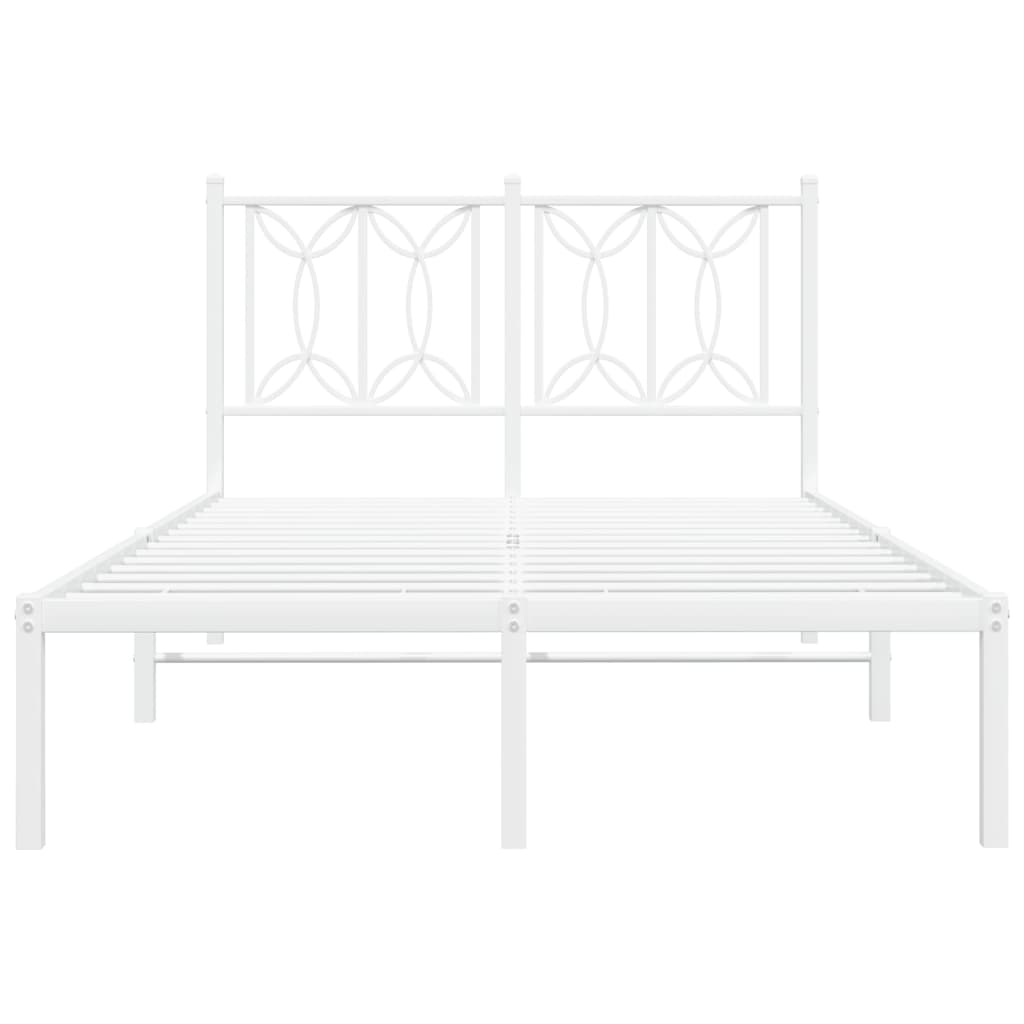 Bedframe met hoofdbord metaal wit 120x190 cm is nu te koop bij PeponiXL, paradijselijk wonen!