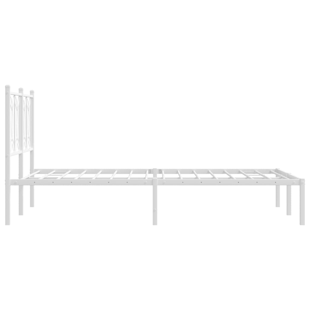 Bedframe met hoofdbord metaal wit 120x190 cm is nu te koop bij PeponiXL, paradijselijk wonen!