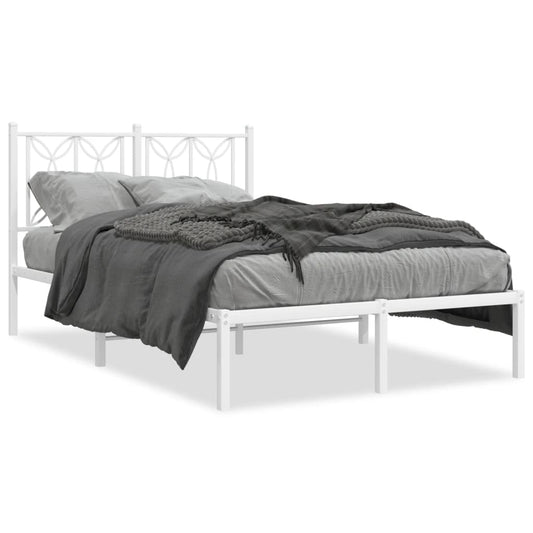 Bedframe met hoofdbord metaal wit 120x190 cm is nu te koop bij PeponiXL, paradijselijk wonen!
