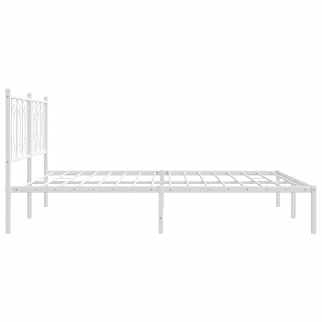 Bedframe met hoofdbord metaal wit 180x200 cm is nu te koop bij PeponiXL, paradijselijk wonen!