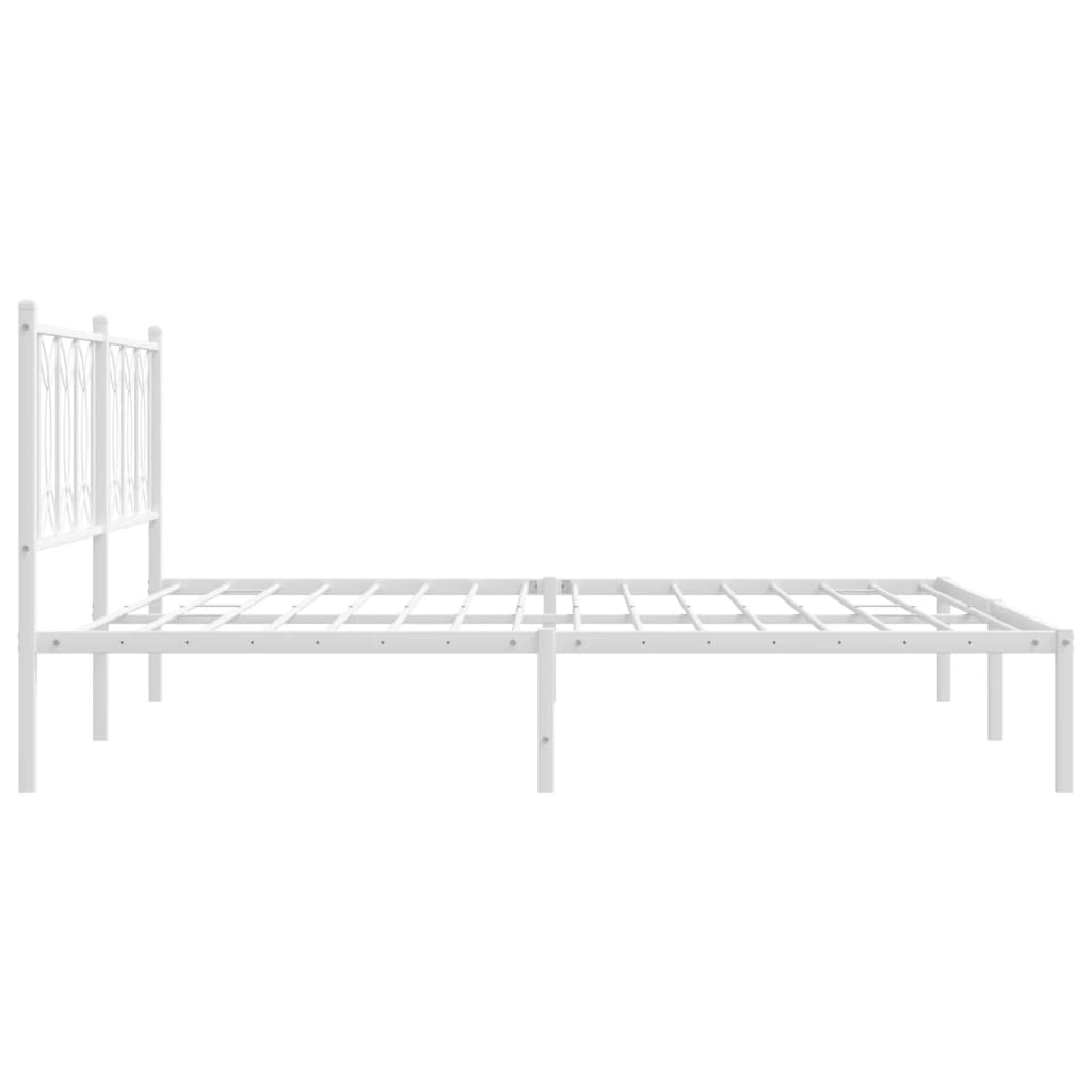 Bedframe met hoofdbord metaal wit 183x213 cm is nu te koop bij PeponiXL, paradijselijk wonen!