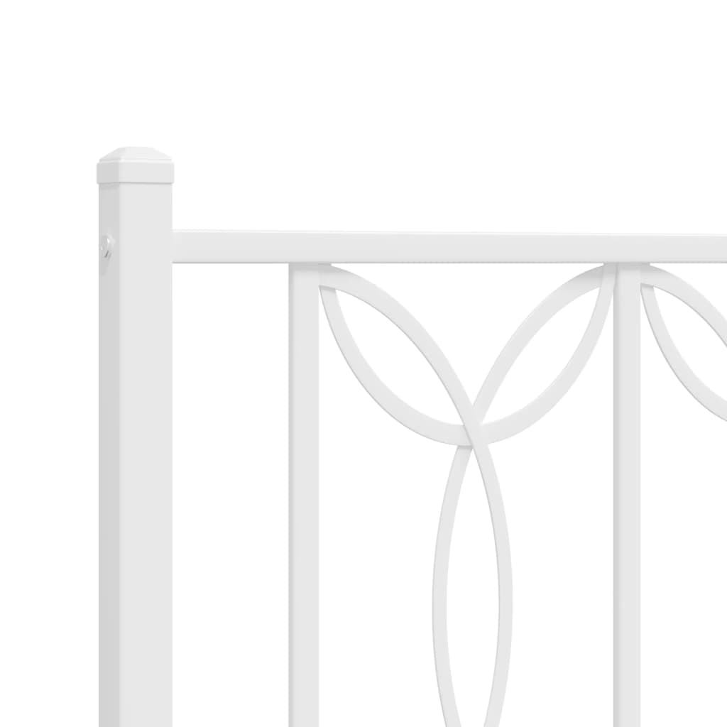 Bedframe met hoofdbord metaal wit 183x213 cm is nu te koop bij PeponiXL, paradijselijk wonen!