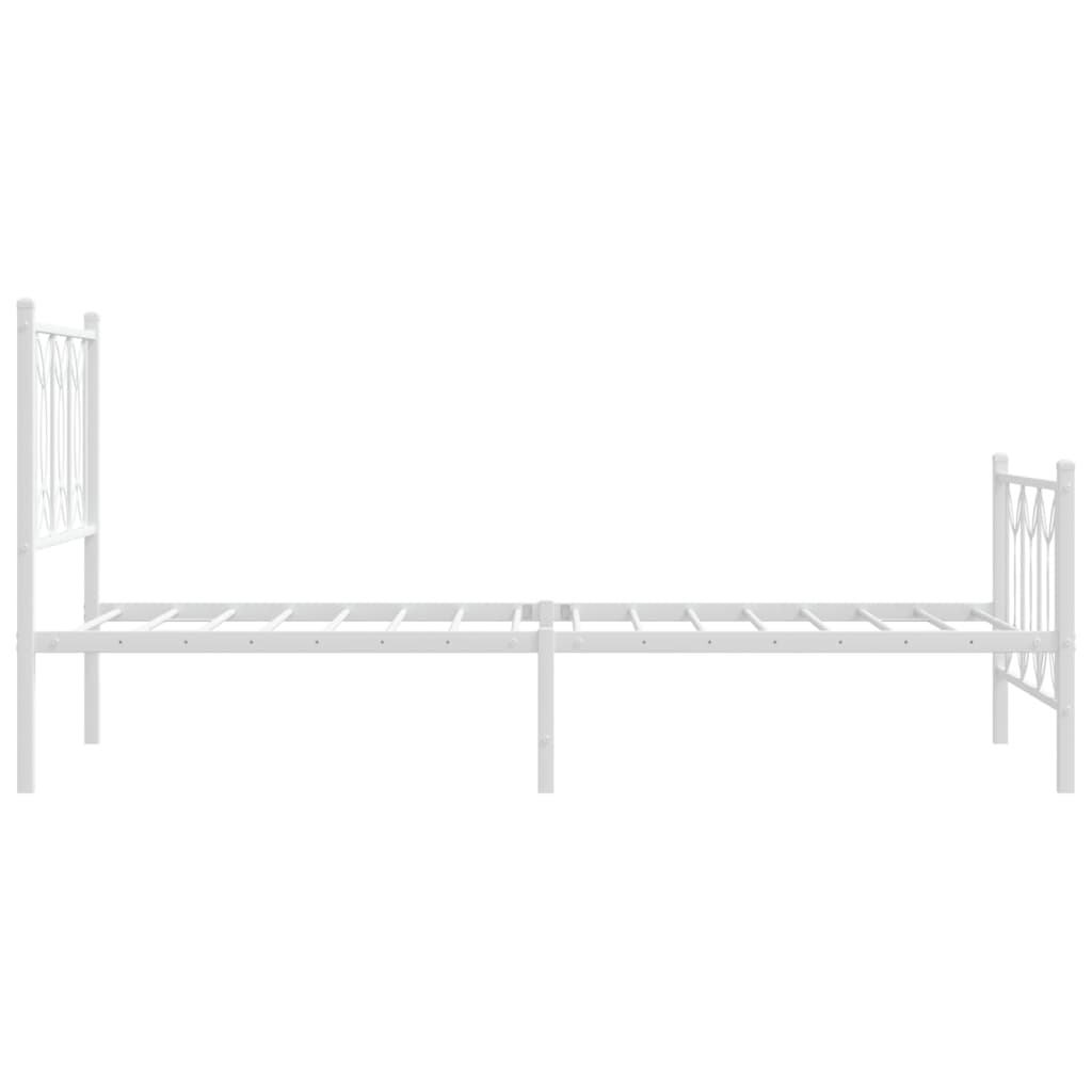 Bedframe met hoofd- en voeteneinde metaal wit 75x190 cm is nu te koop bij PeponiXL, paradijselijk wonen!