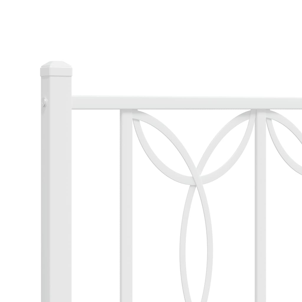 Bedframe met hoofd- en voeteneinde metaal wit 75x190 cm is nu te koop bij PeponiXL, paradijselijk wonen!