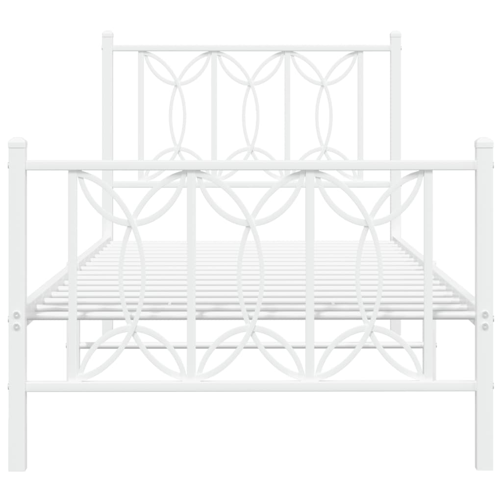 Bedframe met hoofd- en voeteneinde metaal wit 80x200 cm is nu te koop bij PeponiXL, paradijselijk wonen!