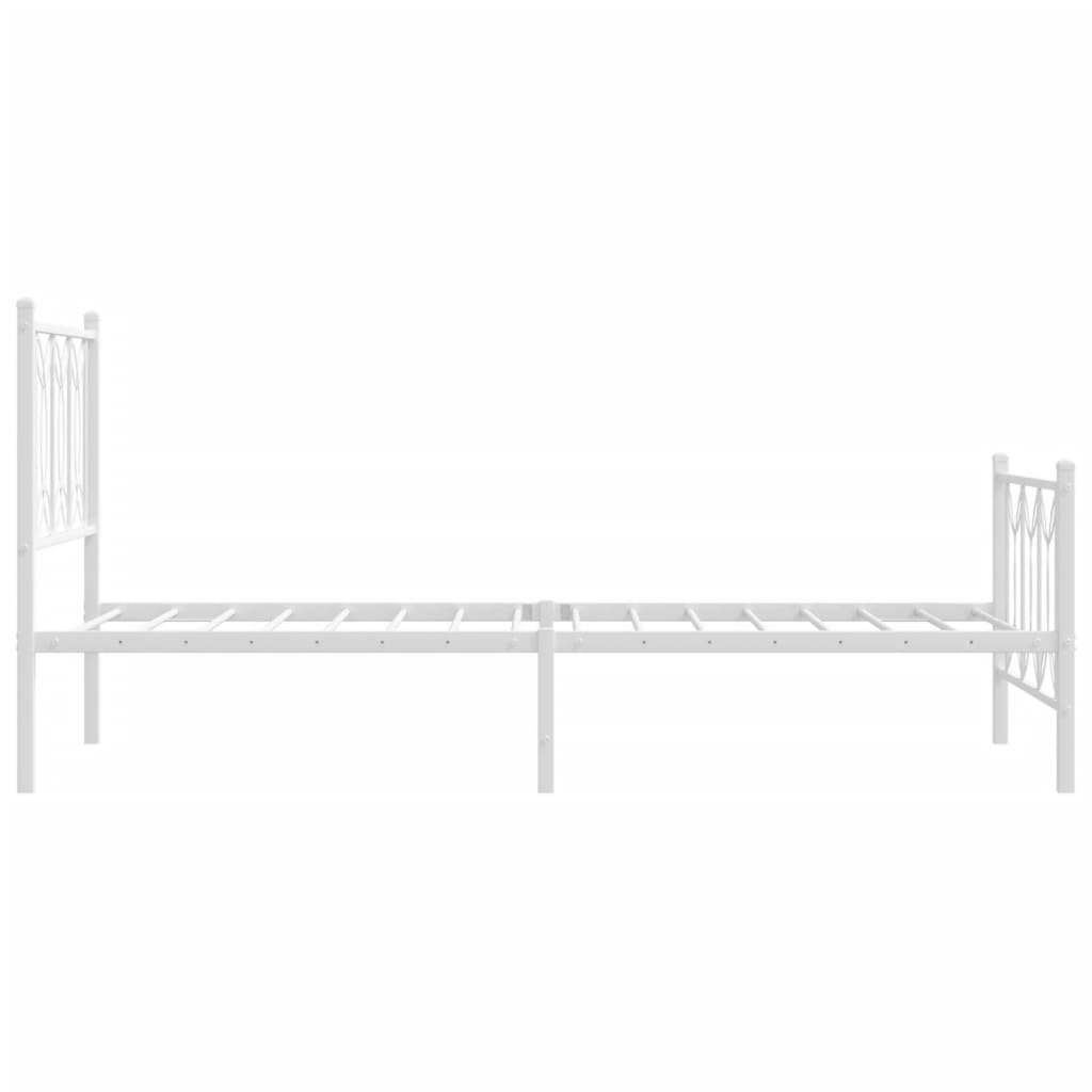 Bedframe met hoofd- en voeteneinde metaal wit 80x200 cm is nu te koop bij PeponiXL, paradijselijk wonen!