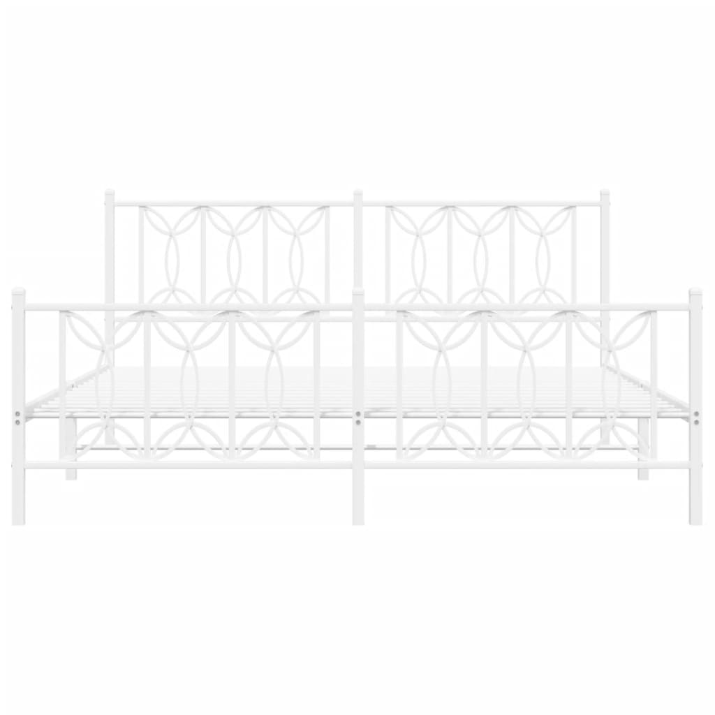 Bedframe met hoofd- en voeteneinde metaal wit 180x200 cm is nu te koop bij PeponiXL, paradijselijk wonen!