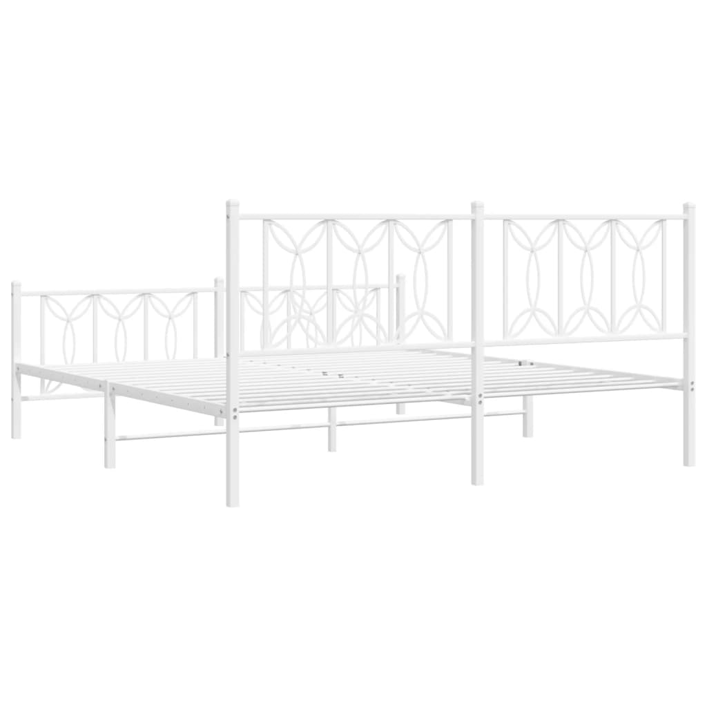 Bedframe met hoofd- en voeteneinde metaal wit 180x200 cm is nu te koop bij PeponiXL, paradijselijk wonen!